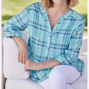 Woman Within Plaid Tunic Size 5X Plus Size